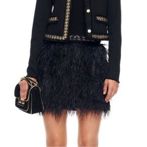 Michael Kors Ostrich Feather Mini Skirt